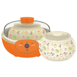 Iaurtiera Oursson FE2305/OR, 1,5L, Panou de control: digital, Functie fermentare, recipient ceramic, Portocaliu